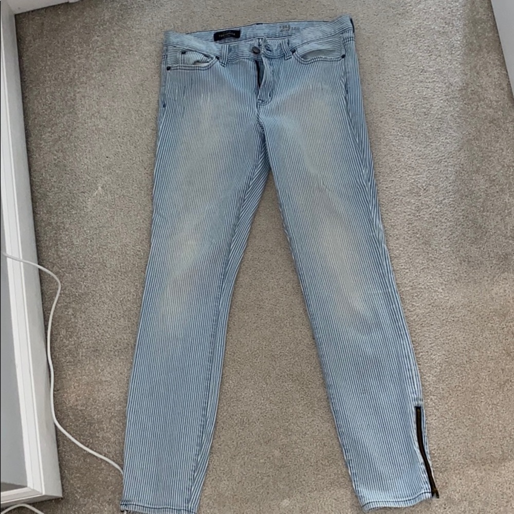 J.CREW Pinstripe Toothpick Jeans